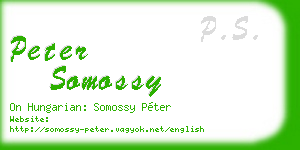 peter somossy business card