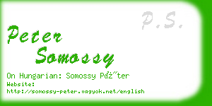 peter somossy business card